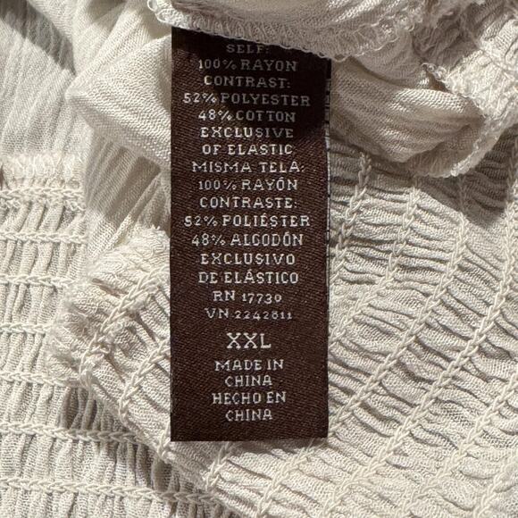 Knox Rose Womens Top Cottage Boho Peasant Fairy Long Sleeve Ivory Size XXL GT - Picture 4 of 6